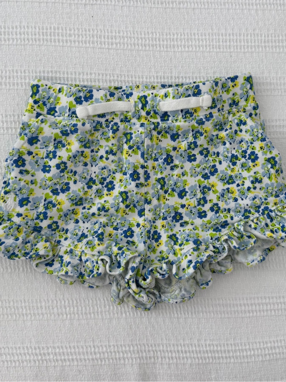 Polo by Ralph Lauren Girls' Blue & Lime Floral Ruffle Shorts